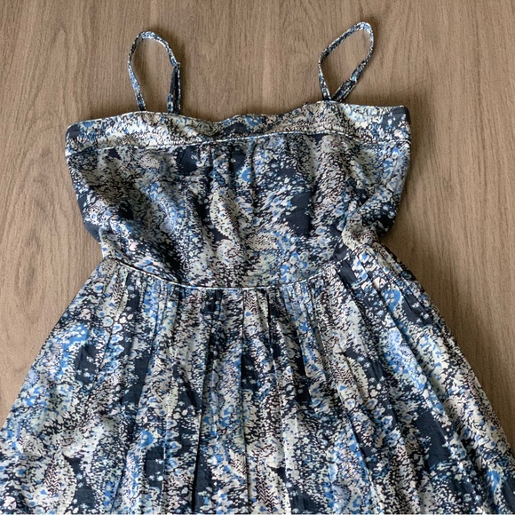 NEW Joie Elissabet Tiered Tie-Back Printed Maxi Dress Blue Size S Pockets - Picture 7 of 14